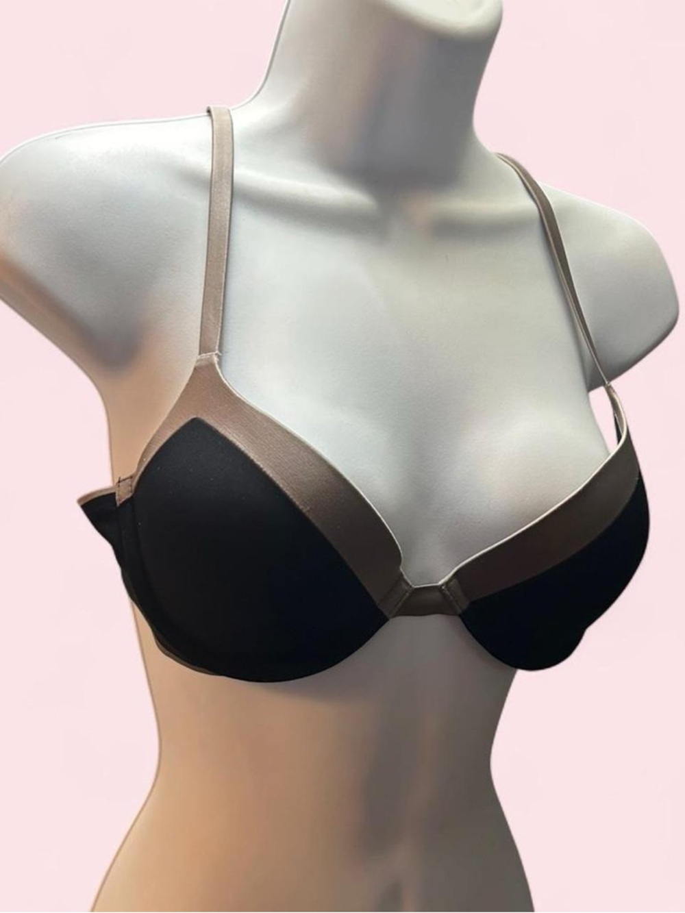 Calvin Klein Black and Tan Push-Up Wireless Bra